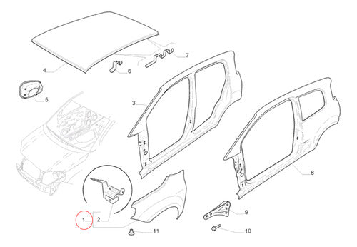 Fiat Front Fender Right for Uno Attractive 2014-2021 1