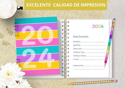 Printable 2024 Planner - Two Days Per Page - A5 8