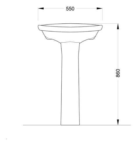 Pie Columna Loza Roca Capea Baño Porcelana Mueble Blanca 1