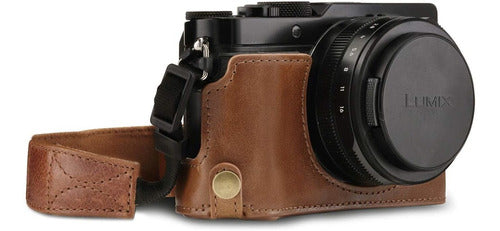 MegaGear Leather Case for Panasonic Lumix DC-LX100 II - Brown 0