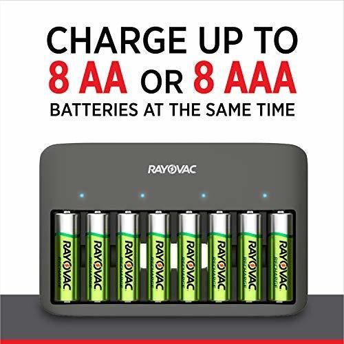 Rayovac USB Battery Charger, 8 Bay Charger for Nimh AA and AAA Rechargeable Batteries 1