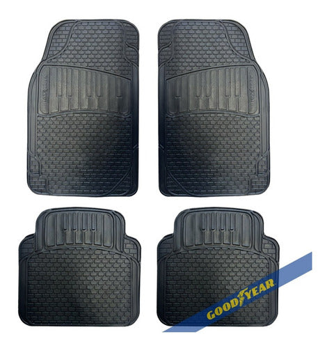 Grupo Dago Goodyear 4-Piece Carpet Mat Set with Steering Wheel Cover & Sport Pedal Set for Etios 4