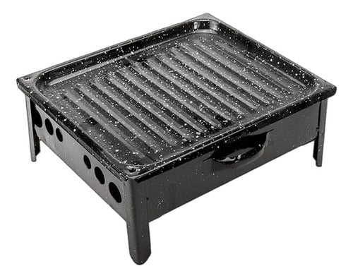 Enamelled Black Tabletop Brasero Portable Grill BBQ 0