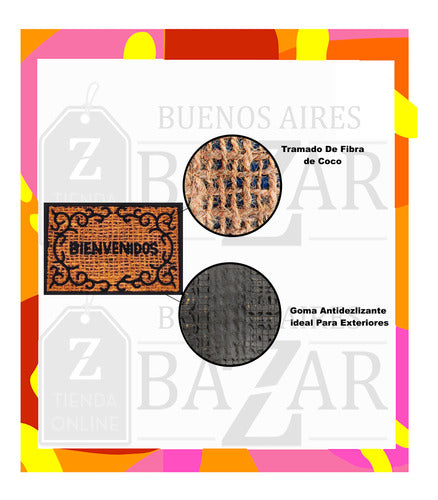 Buenos Aires Bazar Entry Coir Doormat with Rubber Backing 91