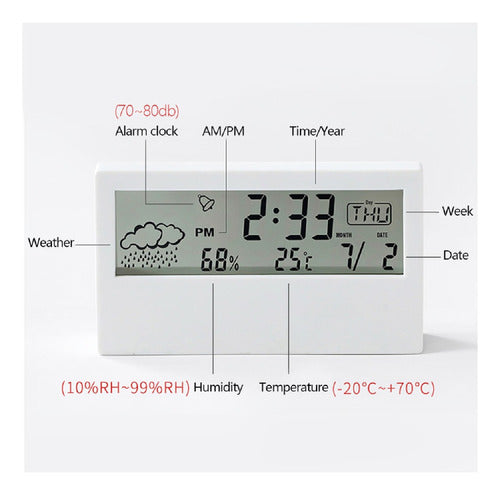 Take it Right Clock Digital Alarm Weather Date Clock 5