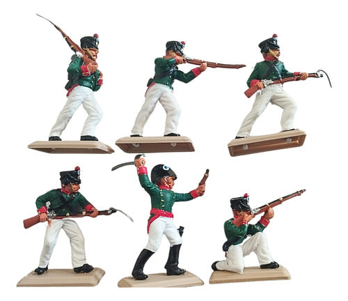 Set of 6 Antique Hand-Painted Toy Soldiers 5.5 cm Each 0