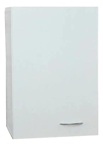 Muebleds 60cm 1-Door Cabinet with Arc Handle Melamine Shelf 0