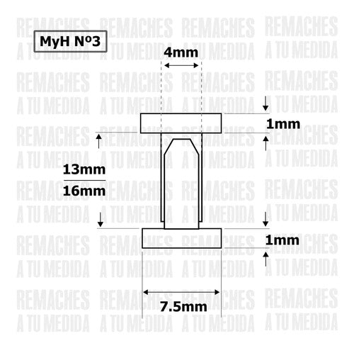 Remachesatumedida Remache Bronce Macho Hembra Combo X10 Juegos Nº2 / Nº3 / Nº4 5