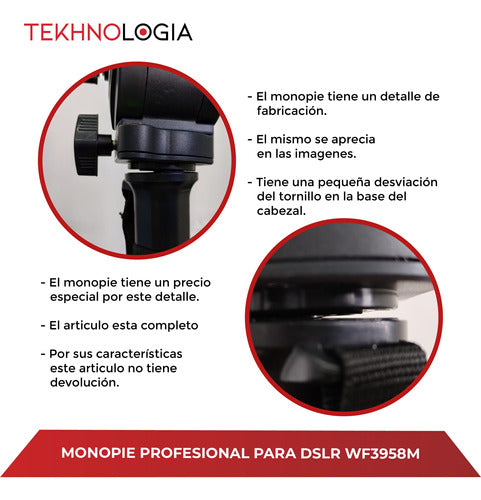 Weifeng Monopie Profesional Para Dslr WF3958M Con Detalles 1