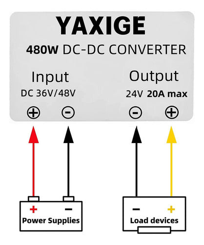 YAXIGE Dc-Dc 36 V 48 V Buck A 24 V 20 A 480 W Voltage Regulator 1