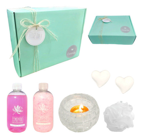 Relaxation Spa Roses Aroma Gift Box Set Zen N61 Happy Day - Kit Relax Caja Regalo Spa Rosas Set Zen Aroma N61 Feliz Día