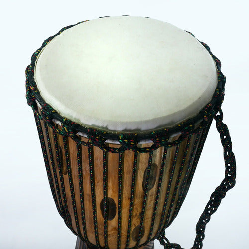 Artesanal Djembe De Madera Tallada De 50 Cm. De Alto 0