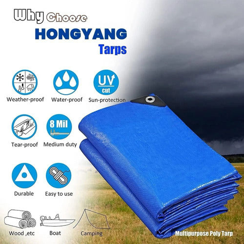 Q Lona Azul Reforzada Impermeable 6x4 M 1