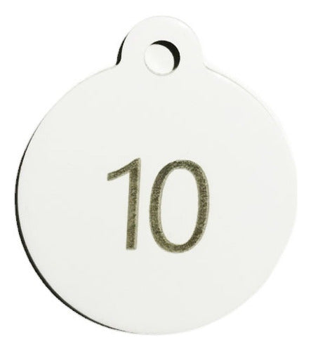 Luna Accesorios White Aluminum Tags Engraved Numbers 1 to 10 1