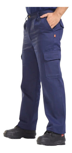 Navy Blue Cargo Work Pants with Dark Rock Pockets Size 48 0