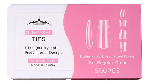 Paris Night Tips Soft Gel Cajax500u - Press On Nails 0