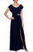 A. Evenings Long Blue Dress with Slit for Party Serenity 3