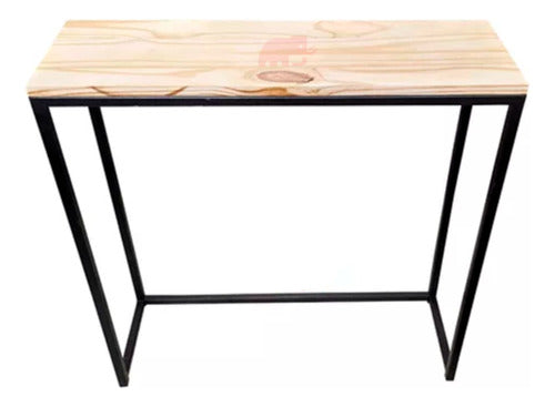 Mamut Entryway Table Industrial Wood Iron 0