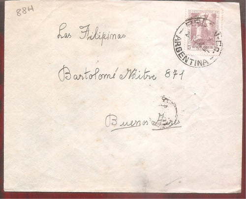 Argentina 1946 Sobre Circulado  Numero  88h 0