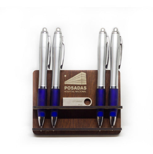 Tlaser 10 Desk Pen Holders. Engraved Wood and Laser Cut 0