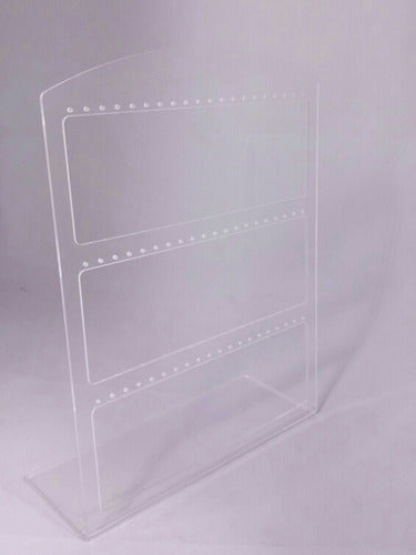 Full-acril 2 Exhibitor Hanging Earring Display Board with Large Perforated Plate 2