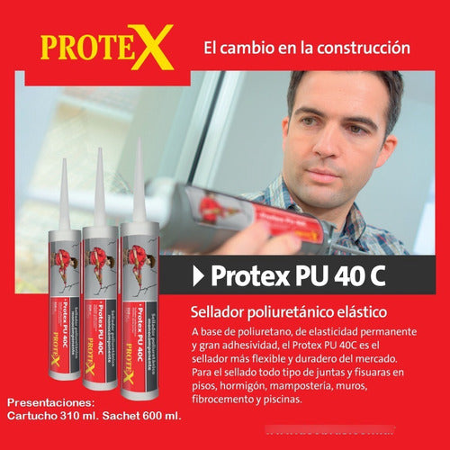 Sellador Para Juntas Cartucho Protex Pu 40c Poliuretano 1