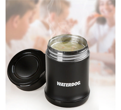 Waterdog Thermal Lunch Box Stainless Steel Black 480cc SB3048 1