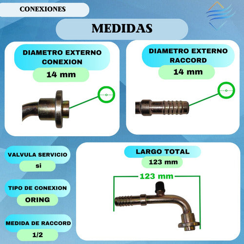 Nacional Salida Compresor Fs10 90° Hierro 1/2 Con Válvula R12 1