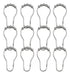Set of 12 Stainless Steel Silver Shower Curtain Hooks 1