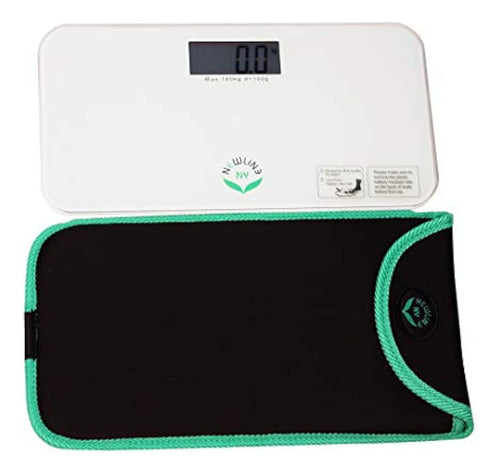 Newlineny Mini Bathroom Scale White with Travel Protection Sleeve 0