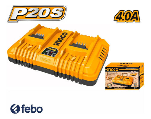 Cargador 4amp Inteligente Rapido X 2 Bat P20s Fcli2024 Ingco 1