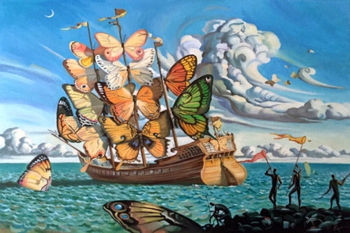 El Barco De Las Mariposas - Salvador Dalí - Lámina 45x30 Cm. 0