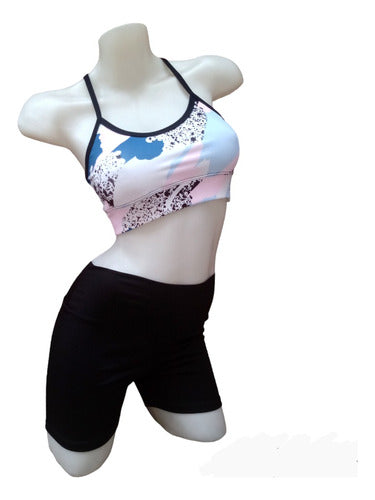 Sporty Lycra Printed Top and Shorts Sets 8