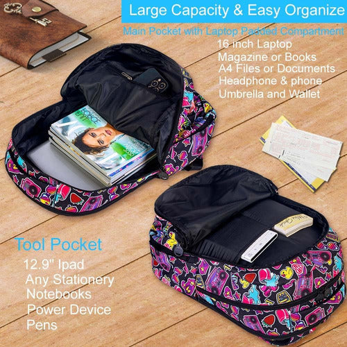 CCJPX Kit Escolar - Mochila Grande Y Lunchera Diseño Unicornio 3