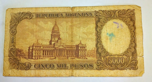 Billete De 5000 Pesos M.nacional Argentina1962 A- Fine 1