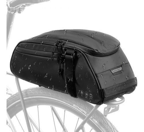 Wotow Reflective Rear Rack Bag, Water Resistant Bike Saddle Panniers for Bicycles, 8L Trunk Cycling Back Seat Cargo Carrier Storage Pouch 0