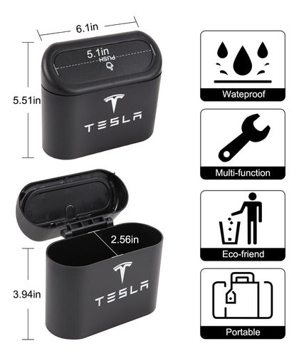 Enthulove Paquete De 2 Cubos De Basura Mini Tesla Con Tapa Y 1