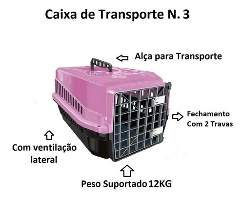 Mordedor Corda Chalesco + Caixa Transporte Pet N3 Rosa 1