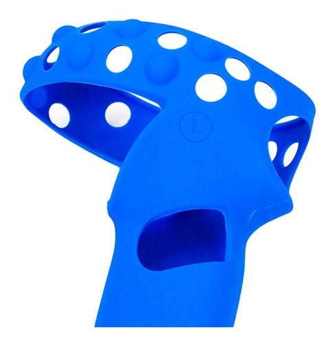 Grip Silicone Para Controle Proteção Azul 2