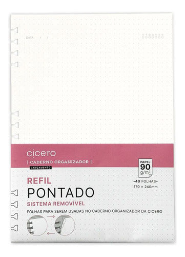 Refil Caderno Organizador 17x24cm Pontado Offset 90g 40 Fls 0