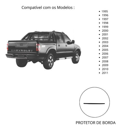 Protetor Borda Tampa Traseira Caçamba S10 1995 A 2011 1