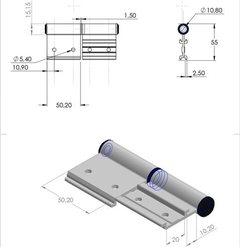 Printemps H36 X 3 U Door Hinge Line of Blacksmith 2