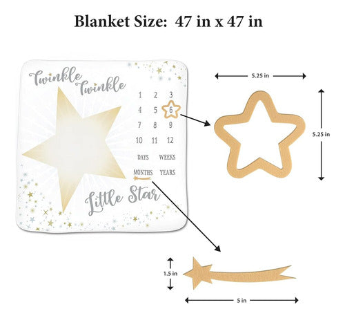 Lillian Rose Twinkle, Twinkle Baby Milestone Blanket Frames, 1