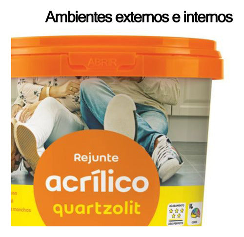 Rejunze Acrílico Cinza Platina 1 Kg Quartzolit 2