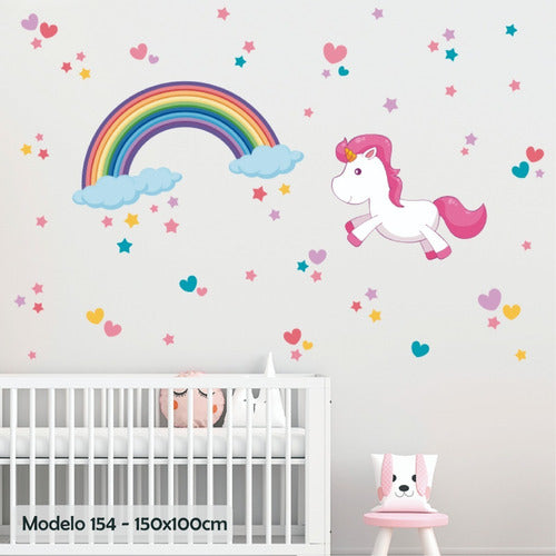 Children's Unicorn Rainbow Flower Decorative Wall Decals 7