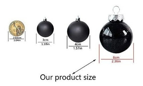 Bolas De Navidad Transparentes Con Relleno Negro X30 2