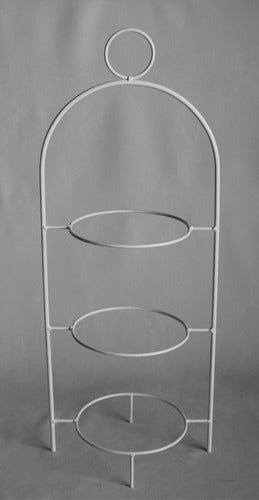 du.arte.construcciones Elegant Iron Dessert Plate Stand for 3 Plates 2