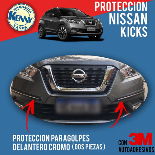 Protector Paragolpes Delantero Nissan Kicks 2020 Cromo Kenny 1