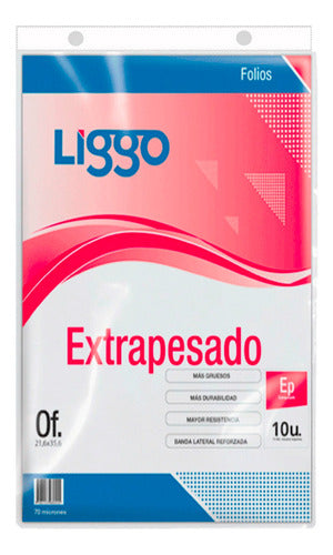 Liggo 27369 Folios Oficio Extrapesado 70 Mic. X10 0