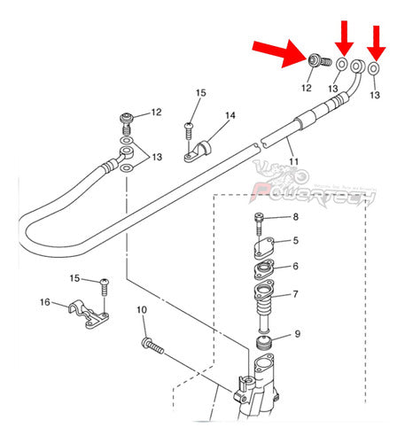 Kit Tornillo Arandelas Flexible Bomba Freno Yzf 250 08 - 16 1